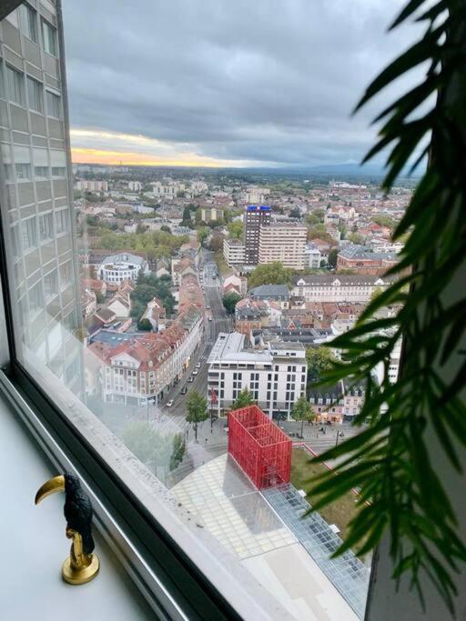 Grand Appartement 2 Chambres 5 Pers Max, Vue Panoramique Avec Parking Mulhouse Bagian luar foto