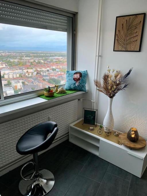 Grand Appartement 2 Chambres 5 Pers Max, Vue Panoramique Avec Parking Mulhouse Bagian luar foto
